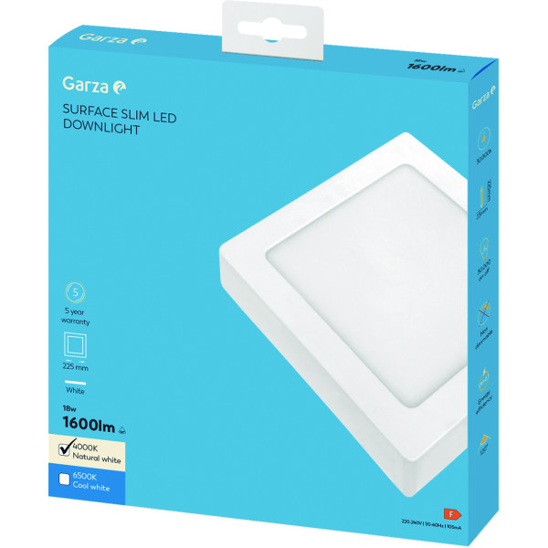 Downlight led Cuadrado superficie blanco