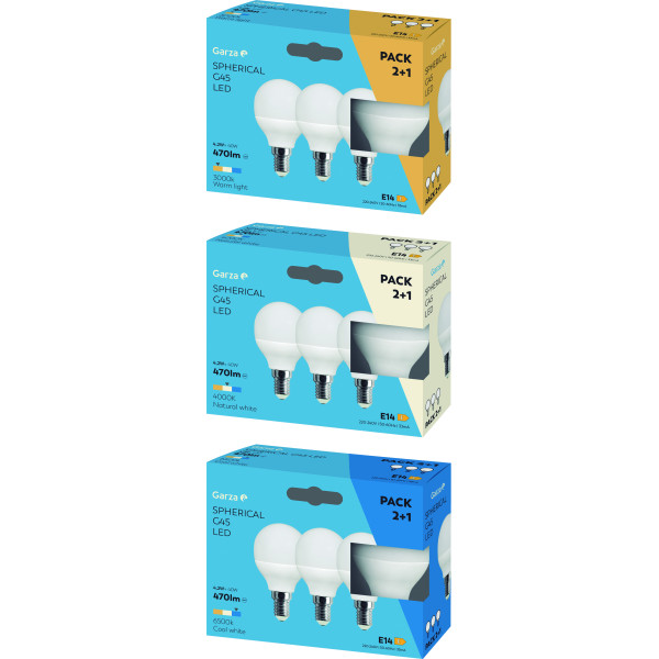 Bombilla led esférica 2+1 E14/4,2w