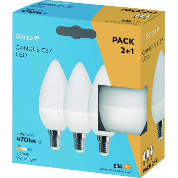 Bombilla led vela 2+1 E14/4,2w