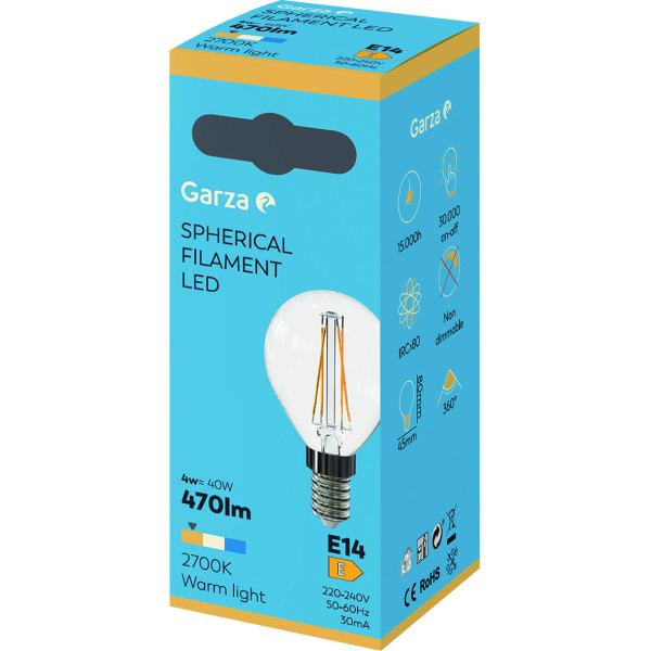 Bombilla led filamento esférica E14/4w