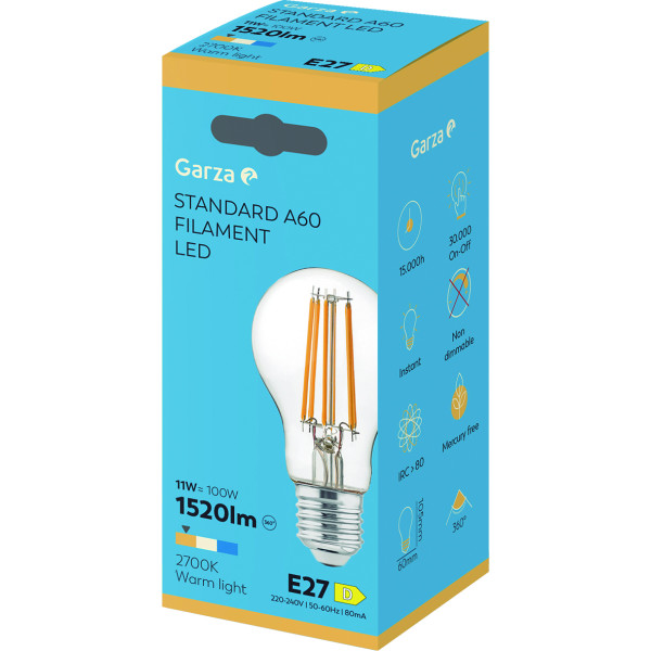 Bombilla led filamento estándar E27/11w