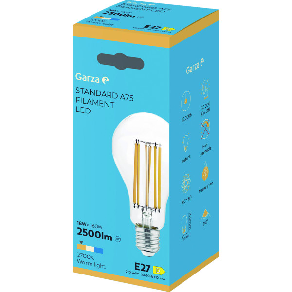 Bombilla led filamento estándar E27/18w
