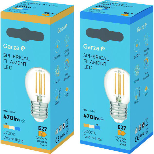 Bombilla led filamento esférica E27/3,4w