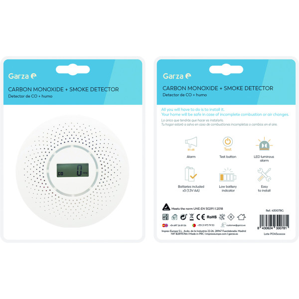 Detector Monóxido de carbono+humo 430078g