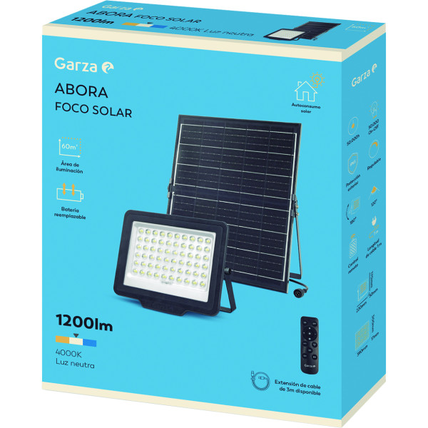 Foco exterior led Solar 60m2 abora