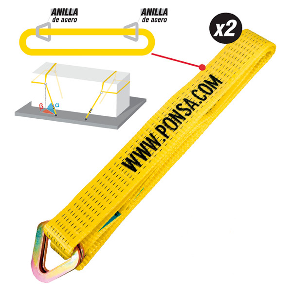 Amarre diagonal Kit para 2 pallet