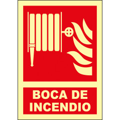 Señal fotolumiscente clase b Boca incendio