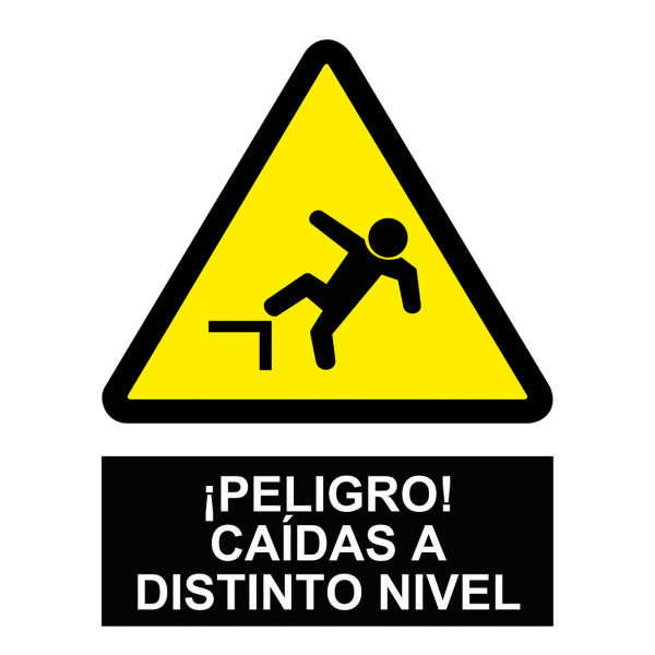 Señal advertencia peligro Caidas distinto nivel