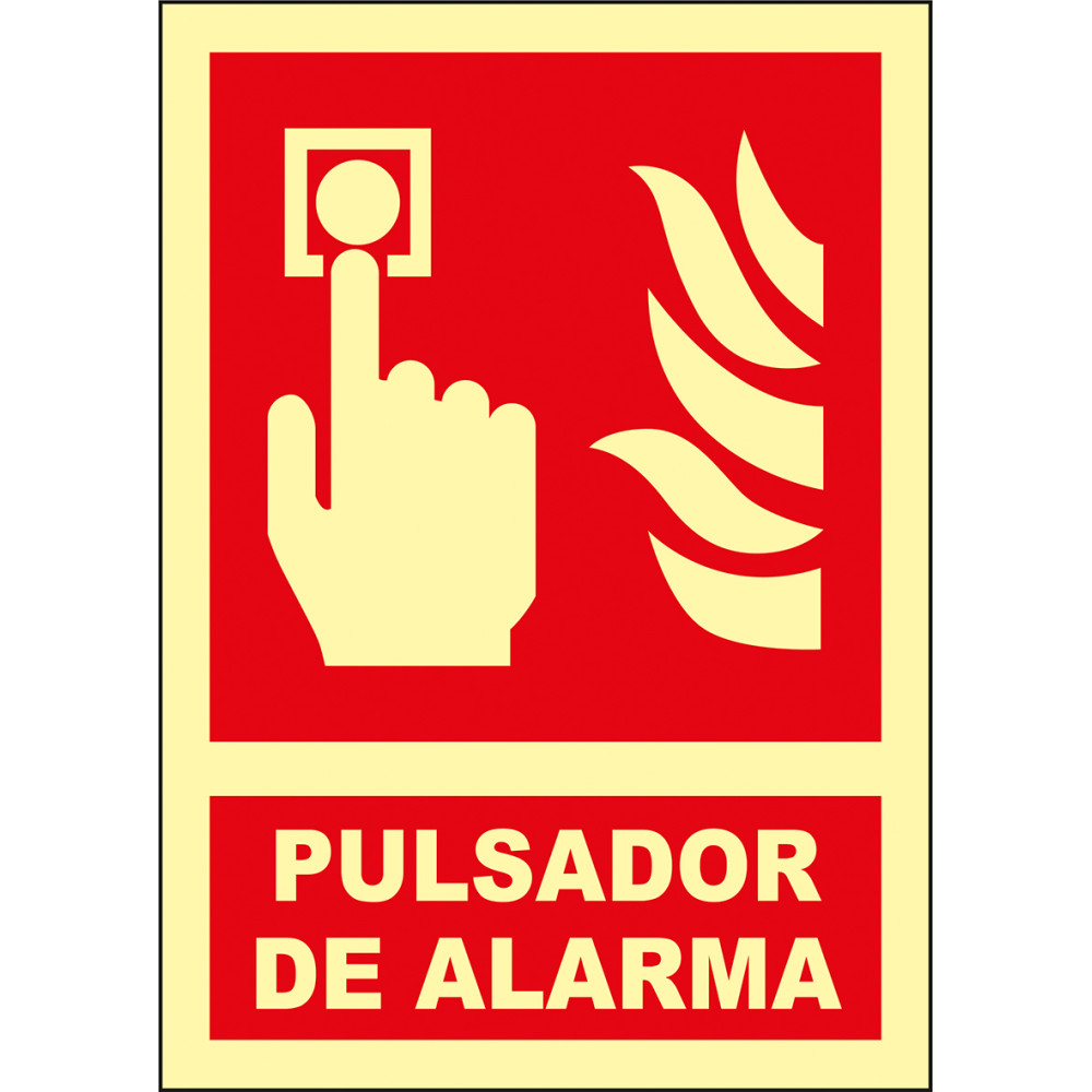 Señal fotolumiscente clase b Pulsador de alarma
