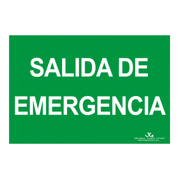 Señal fotolumiscente clase b Salida emergencia ev101