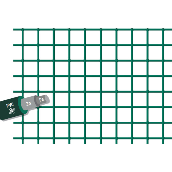 Malla elec.galvanizada revestida pvc Voliplast