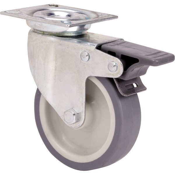 Rueda 401-401 Con freno y placa superior