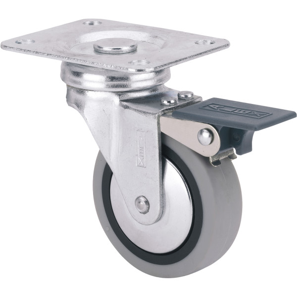 Rueda 601-601 Con placa superior y freno