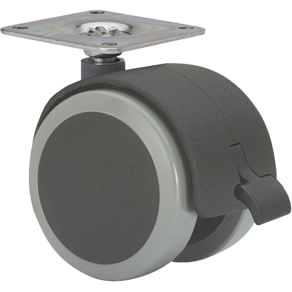 Rueda Dk poliuretano platina con freno
