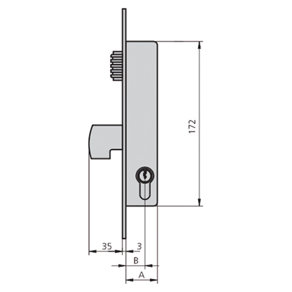 Cerradura embutir acero inox 1990v