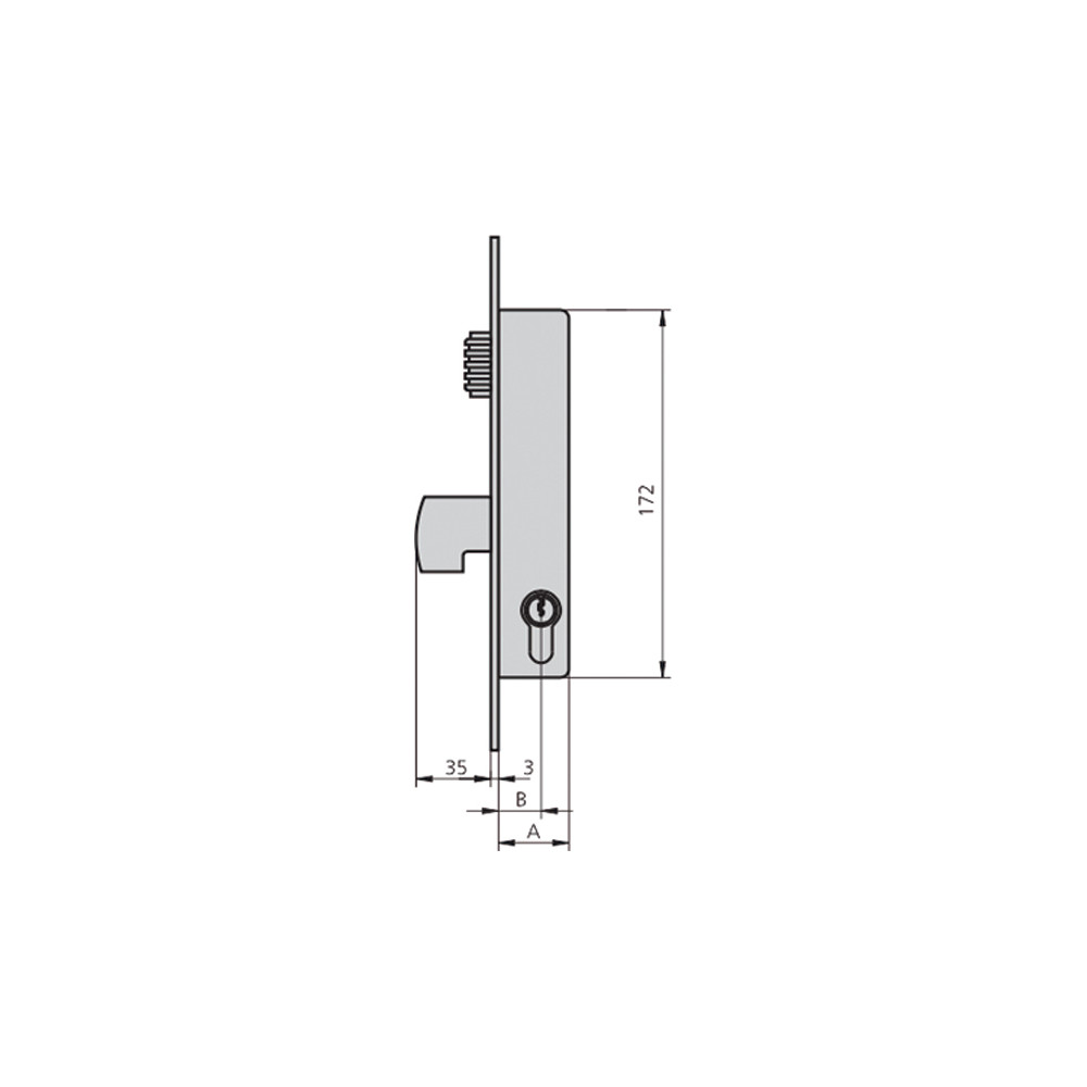 Cerradura embutir acero inox 1990v