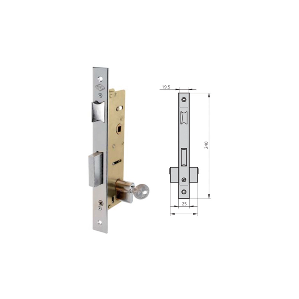 Cerradura embutir Acero inox 1995