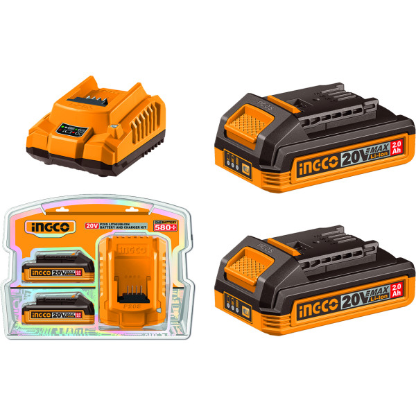 Cargador + 2 baterías  20v 2,0ah